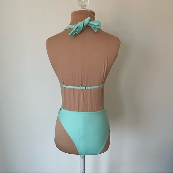 Splendid Light Blue Multi Tie Strap Halter Two Piece Stretch Bikini Size Small - Picture 3 of 8